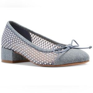Steve Madden Women’s Cherish Mesh Rhinestone Block-Heel Ballet Flats Sz 9.5M
